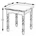 Fabulaxe Square Wooden Side Table, Living Room Accent End Table, Gold, Black and White