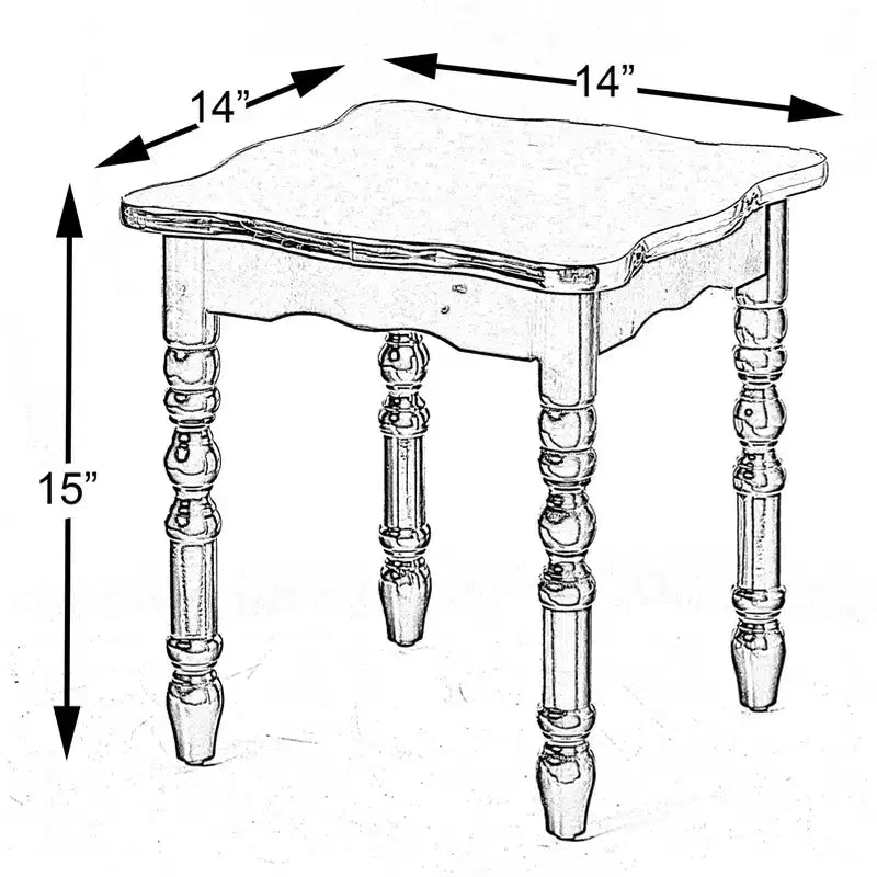 Fabulaxe Square Wooden Side Table, Living Room Accent End Table, Gold, Black and White