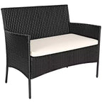 Costway 4 részes kültéri rattan bútorgarnitúra, fonott társalgógarnitúra
