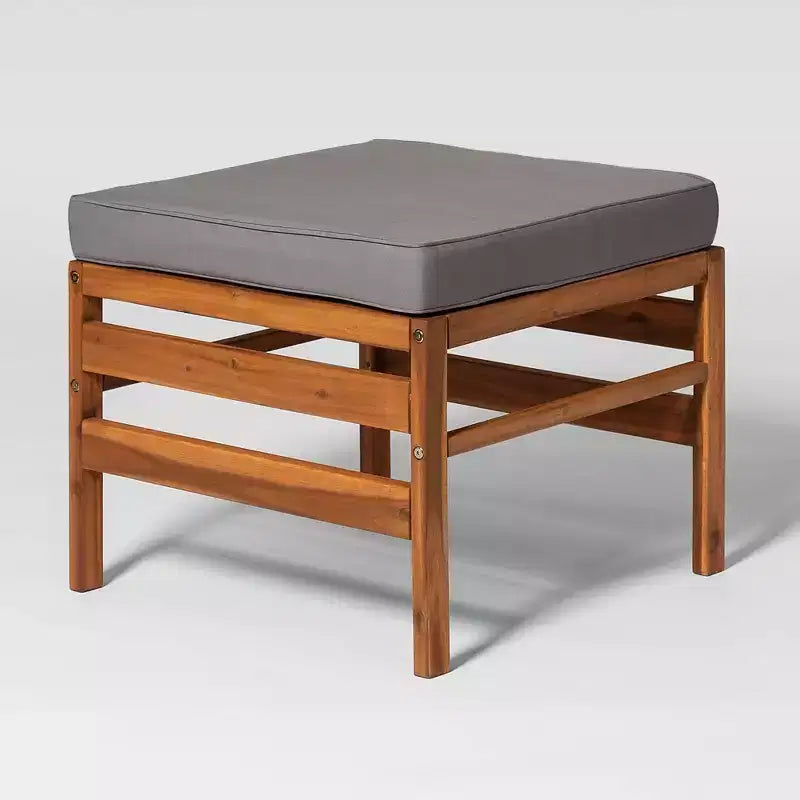 3-teiliges modulares Garten-Sitzset aus Akazienholz mit Polstern – Saracina Home