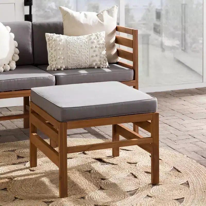 3-teiliges modulares Garten-Sitzset aus Akazienholz mit Polstern – Saracina Home