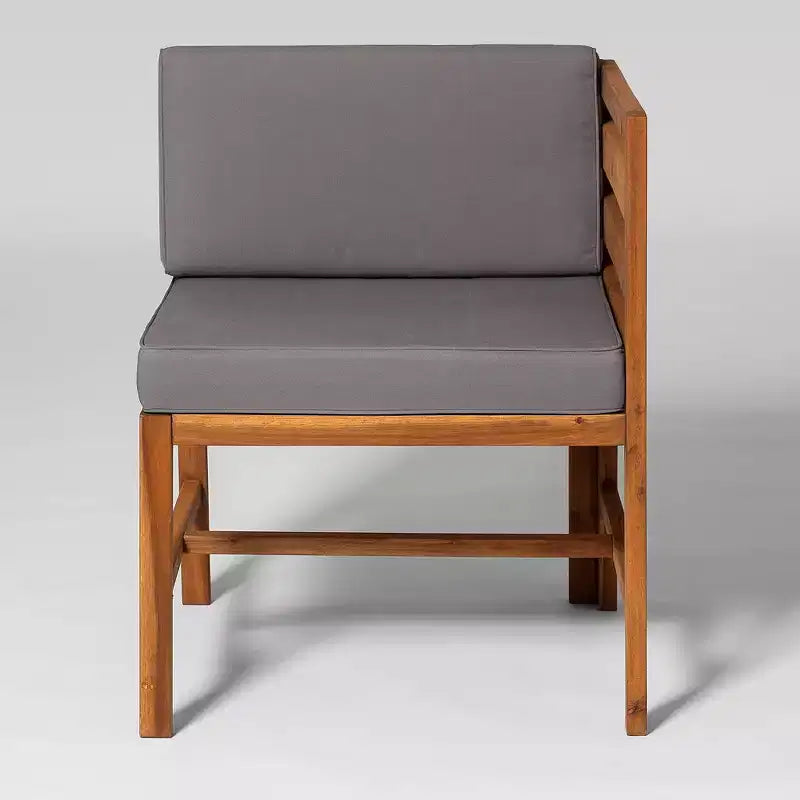 3-teiliges modulares Garten-Sitzset aus Akazienholz mit Polstern – Saracina Home