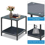 Costway 3 részes kültéri rattan bútorgarnitúra, hintaszékekkel és párnázott kanapéval