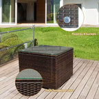 Set di mobili da patio Costway da 3 pezzi in rattan, divano da conversazione imbottito, Turchese\Rosso