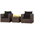 Set di mobili da patio Costway da 3 pezzi in rattan, divano da conversazione imbottito, Turchese\Rosso