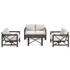 Set da giardino Costway da 2 pezzi con divanetto e tavolino da caffè, cuscino spesso 6'', beige
