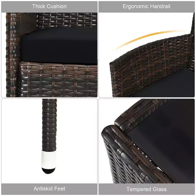 Costway 8 részes rattan kültéri bútorszett párnázott kanapéval és székekkel