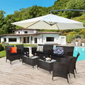 Costway 8PCS Rattan Patio Furniture Set Cushioned Sofa Chair