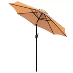 Emma and Oliver 7 részes teraszi étkezőgarnitúra – 4 egymásba rakható, műteakfa szék – műteakfa asztal – napernyő talppal