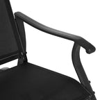 Ensemble de 4 pièces de mobilier d’extérieur Outsunny, avec banc coulissant de terrasse pour 2 personnes, fauteuil suspendu individuel et table basse en verre, noir