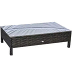 Outsunny Ensemble de mobilier de jardin d’extérieur 9 pièces en résine tressée et rotin, avec canapé d’angle de conversation au design moderne, coussins épais et moelleux, repose-pieds et table à thé