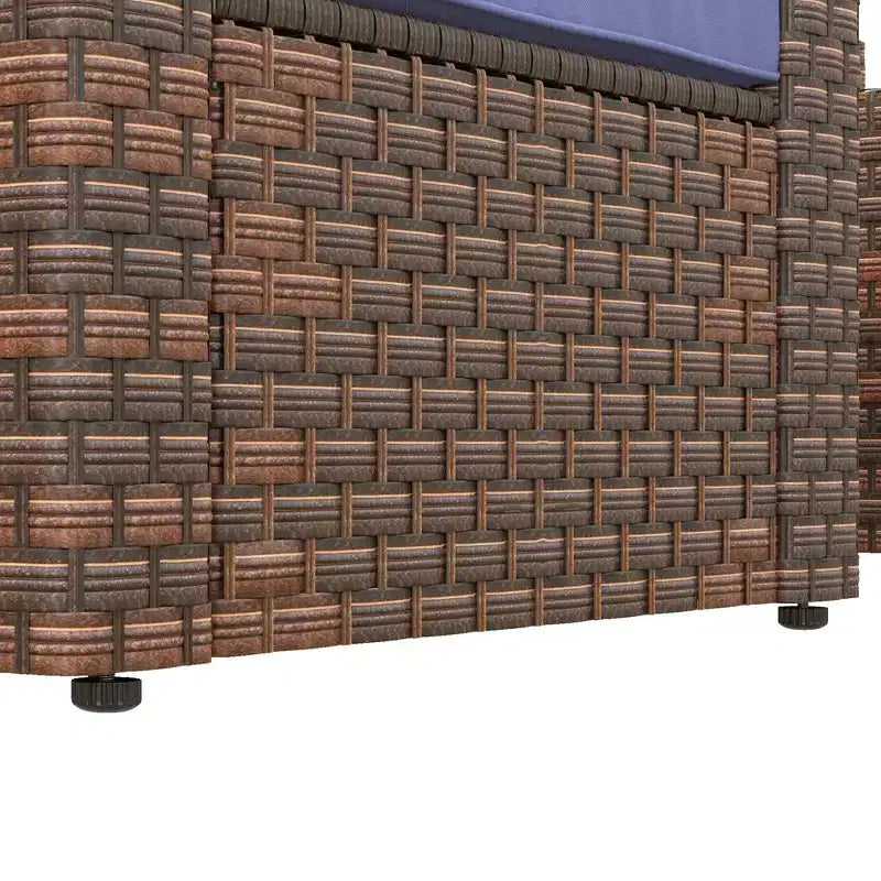 Ensemble de mobilier de terrasse Outsunny de 5 pièces, ensemble de fauteuils de conversation et pouf en rotin PE toutes saisons, avec table, coussins et oreillers inclus