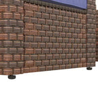 Ensemble de mobilier de terrasse Outsunny de 5 pièces, ensemble de fauteuils de conversation et pouf en rotin PE toutes saisons, avec table, coussins et oreillers inclus