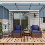 Ensemble de mobilier de terrasse Outsunny de 5 pièces, ensemble de fauteuils de conversation et pouf en rotin PE toutes saisons, avec table, coussins et oreillers inclus