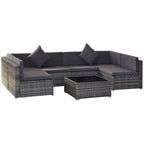 Ensemble de mobilier de jardin d’extérieur Outsunny de 7 pièces en rotin tressé moderne, idéal pour le jardin, la terrasse et la cour