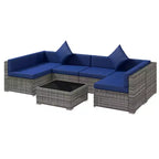 Ensemble de mobilier de jardin d’extérieur Outsunny de 7 pièces en rotin tressé moderne, idéal pour le jardin, la terrasse et la cour