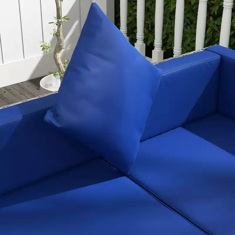Ensemble de mobilier de jardin d’extérieur Outsunny de 7 pièces en rotin tressé moderne, idéal pour le jardin, la terrasse et la cour