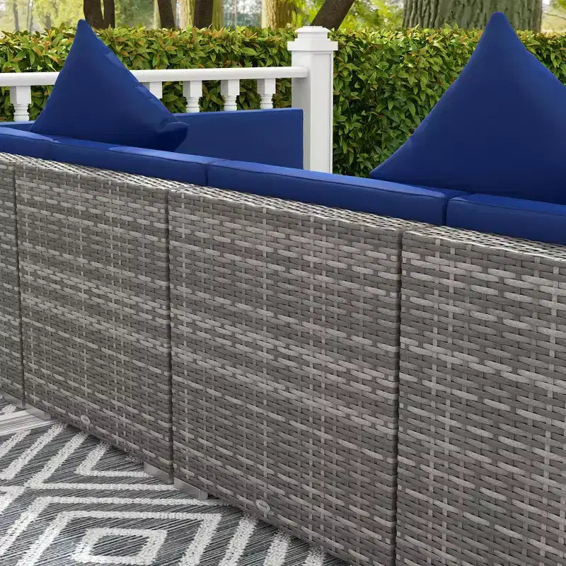 Ensemble de mobilier de jardin d’extérieur Outsunny de 7 pièces en rotin tressé moderne, idéal pour le jardin, la terrasse et la cour