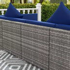 Ensemble de mobilier de jardin d’extérieur Outsunny de 7 pièces en rotin tressé moderne, idéal pour le jardin, la terrasse et la cour