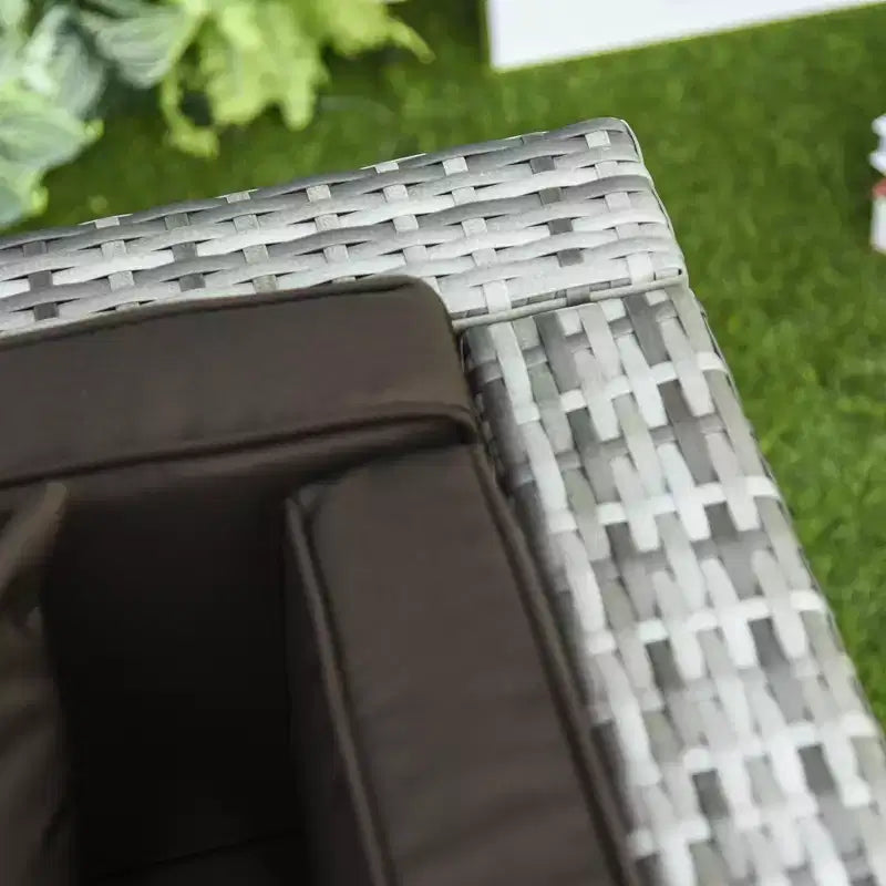 Ensemble de mobilier de jardin d’extérieur Outsunny de 7 pièces en rotin tressé moderne, idéal pour le jardin, la terrasse et la cour