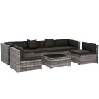 Outsunny 7-Piece Outdoor Patio Furniture Set with Modern Rattan Wicker, Perfect for Garden, Deck, and Backyard