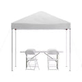 Flash Furniture Portable Tailgate/Event Tent Set - 8'x8' Pop Up Canopy Tent, 6-Foot Bi-Fold Table, Set of 4 Folding Chairs
