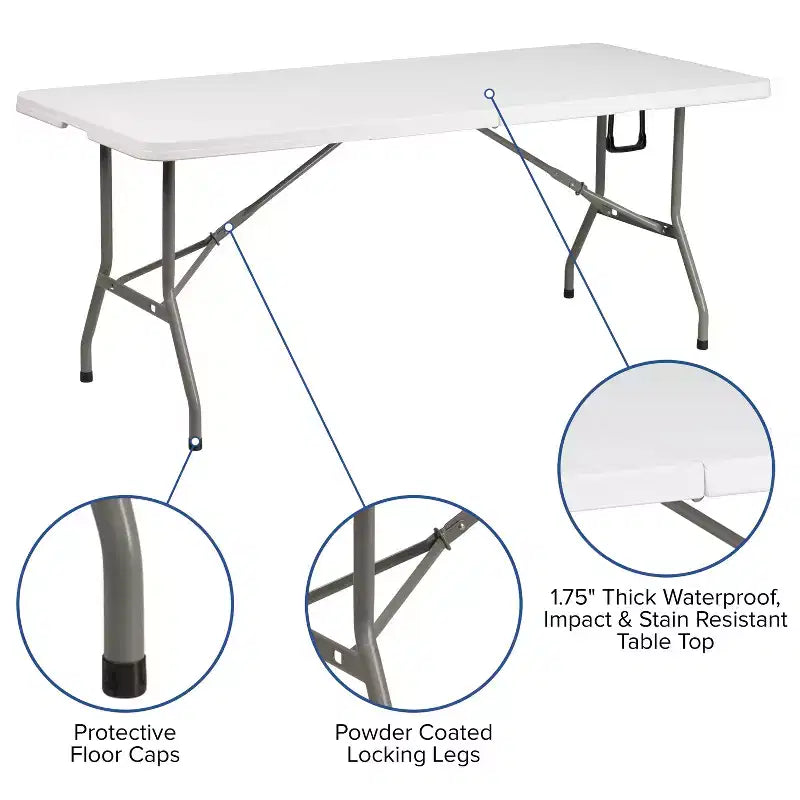 Flash Furniture hordozható csomagtérajtó-parti/rendezvénysátor-garnitúra – 8'x8' felállítható árnyékolósátor, 6 lábas kétrészes összecsukható asztal, 4 összecsukható szék