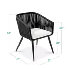Best Choice Products Ensemble de 2 chaises de repas d’extérieur en résine tressée, capacité de 250 lb