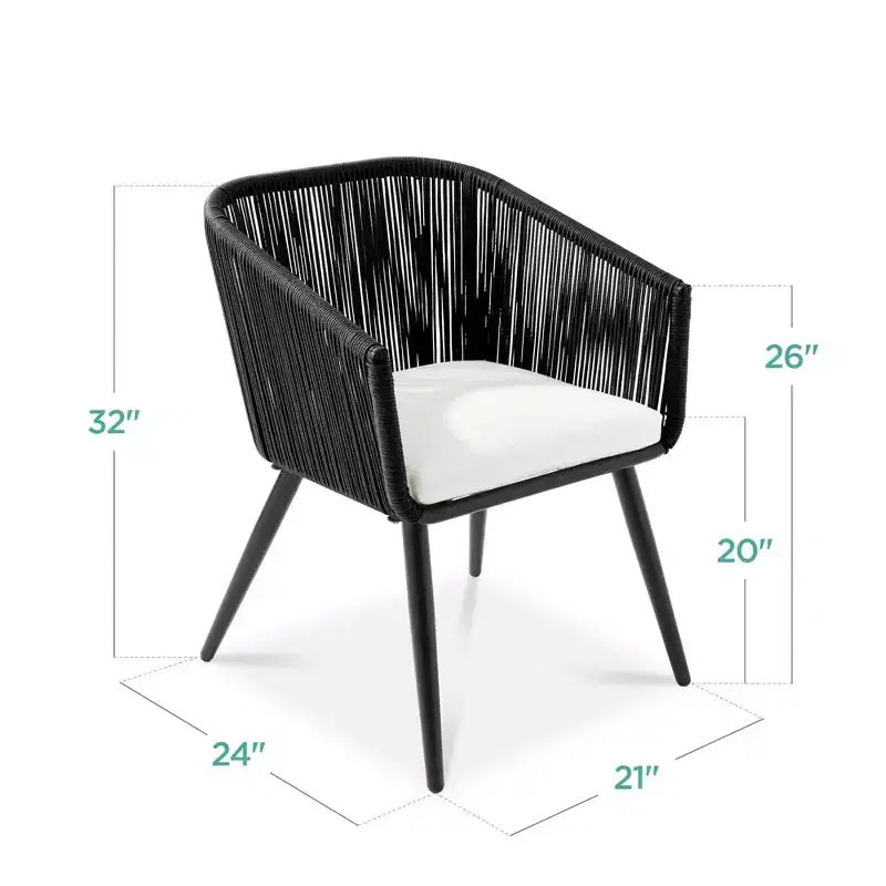 Best Choice Products Ensemble de 2 chaises de repas d’extérieur en résine tressée, capacité de 250 lb