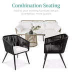 Best Choice Products Ensemble de 2 chaises de repas d’extérieur en résine tressée, capacité de 250 lb