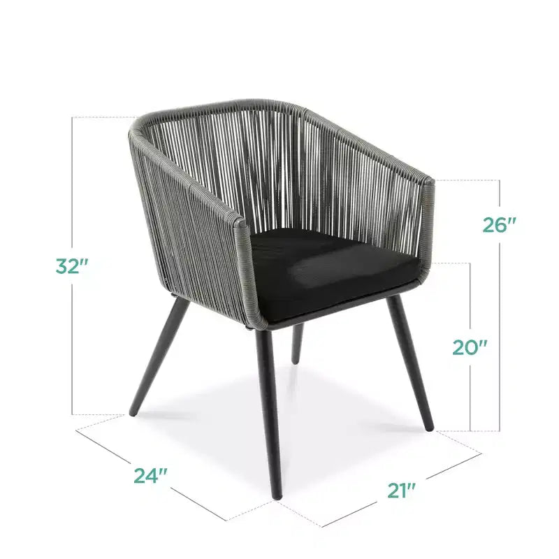 Best Choice Products Ensemble de 2 chaises de repas d’extérieur en résine tressée, capacité de 250 lb