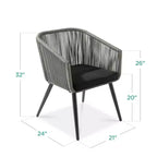 Best Choice Products Ensemble de 2 chaises de repas d’extérieur en résine tressée, capacité de 250 lb