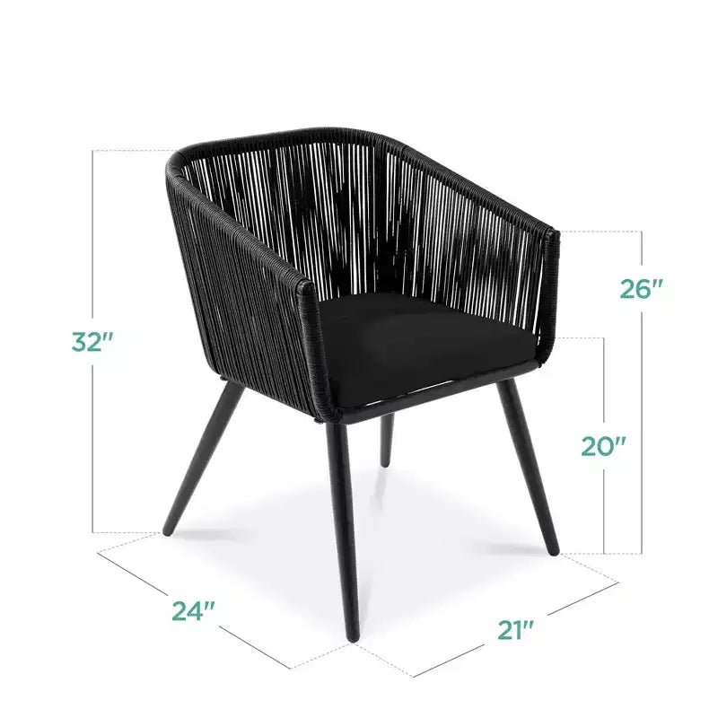 Best Choice Products Ensemble de 2 chaises de repas d’extérieur en résine tressée, capacité de 250 lb