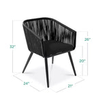 Best Choice Products Ensemble de 2 chaises de repas d’extérieur en résine tressée, capacité de 250 lb