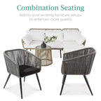 Best Choice Products Ensemble de 2 chaises de repas d’extérieur en résine tressée, capacité de 250 lb