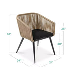 Best Choice Products Ensemble de 2 chaises de repas d’extérieur en résine tressée, capacité de 250 lb