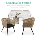 Best Choice Products Ensemble de 2 chaises de repas d’extérieur en résine tressée, capacité de 250 lb