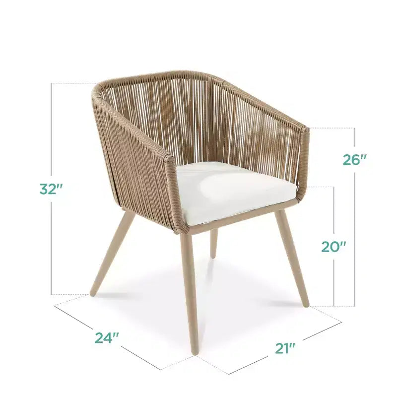 Best Choice Products Ensemble de 2 chaises de repas d’extérieur en résine tressée, capacité de 250 lb