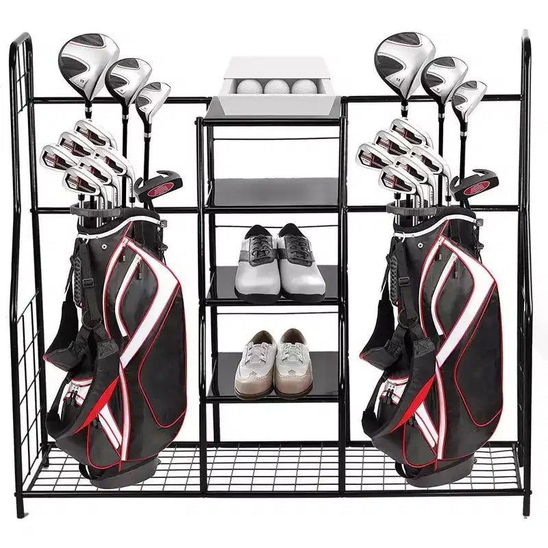 Golf Bag Sports Dual Golf Storage Organizer - Golf Organizer Rack for Indoor & Outdoor - Large Capacity Garage Sports Equipment Organizer - Homeitusa