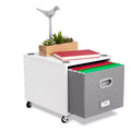 BirdRock Home Rolling Storage File Cabinet with 1 Lateral Drawer - White