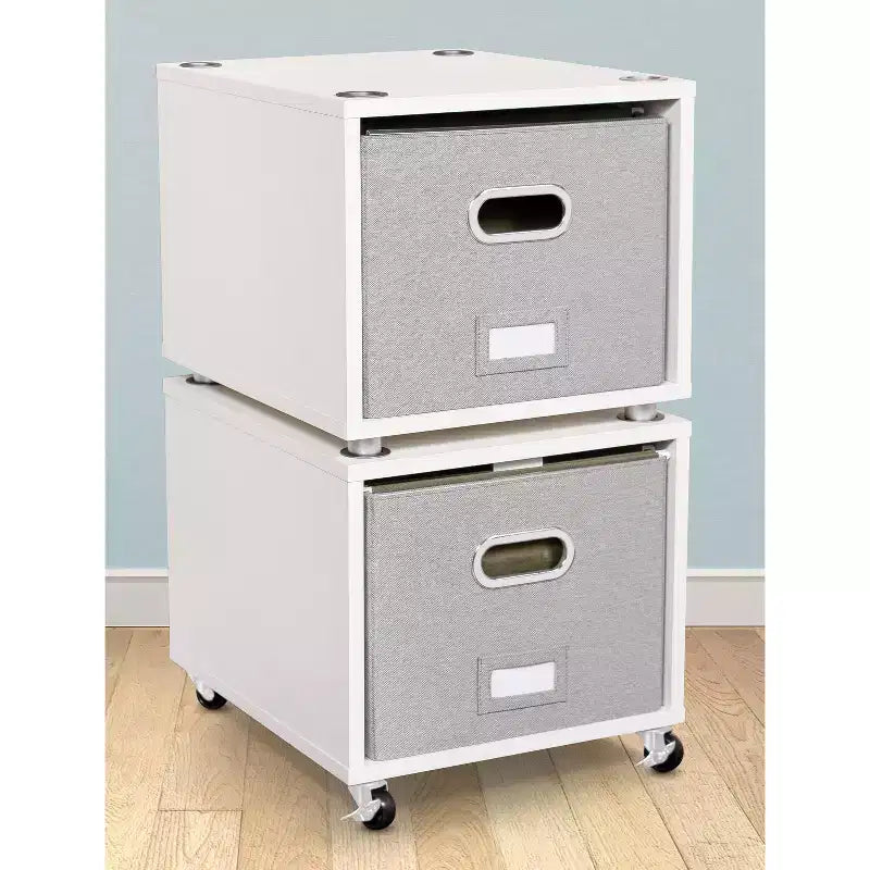 BirdRock Home Rollender Aktenschrank mit 1 seitlichen Schublade – weiß