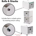 BirdRock Home Rollender Aktenschrank mit 1 seitlichen Schublade – weiß