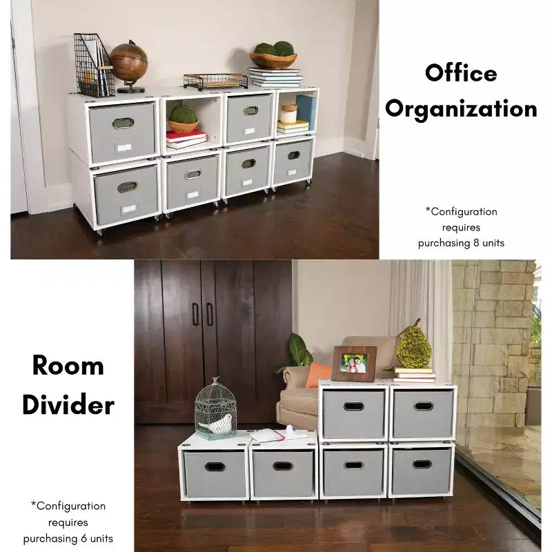 BirdRock Home Rollender Aktenschrank mit 1 seitlichen Schublade – weiß