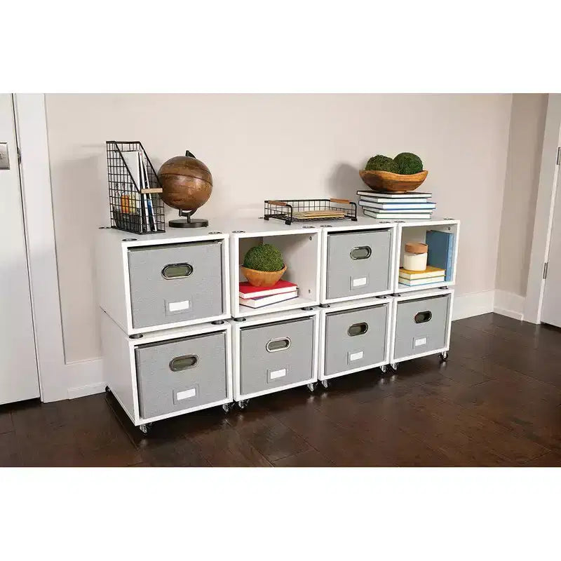 BirdRock Home Rollender Aktenschrank mit 1 seitlichen Schublade – weiß