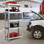 Costway 5-Tier Metal Storage Shelves 60'' Garage Rack W/Adjustable Shelves