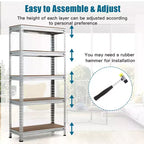 Costway 5-Tier Metal Storage Shelves 60'' Garage Rack W/Adjustable Shelves