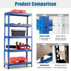 Costway 5-Tier Metal Storage Shelves 60'' Garage Rack W/Adjustable Shelves