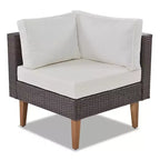 Set di divani da esterno in vimini, 4 pezzi, set di divani da patio a L con cuscini colorati - ModernLuxe