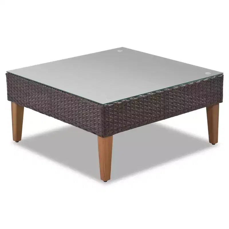 Set di divani da esterno in vimini, 4 pezzi, set di divani da patio a L con cuscini colorati - ModernLuxe