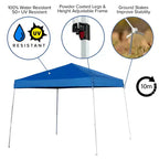 Emma and Oliver Outdoor-Veranstaltungs-/Tailgate-Garnitur mit Pop-up-Veranstaltungsdach und Tragetasche, zweiteilig klappbarem Tisch und 4 Klappstühlen